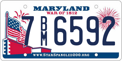 MD license plate 7BM6592