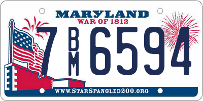 MD license plate 7BM6594