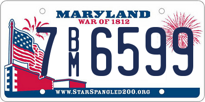 MD license plate 7BM6599