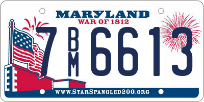 MD license plate 7BM6613