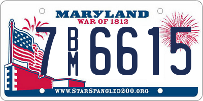 MD license plate 7BM6615