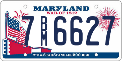 MD license plate 7BM6627
