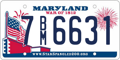 MD license plate 7BM6631