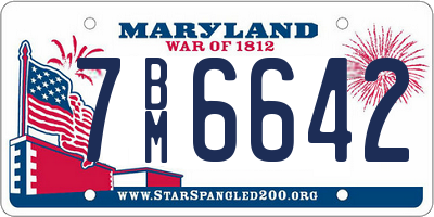 MD license plate 7BM6642