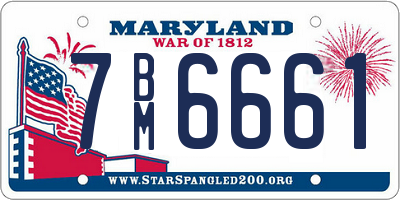 MD license plate 7BM6661