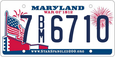 MD license plate 7BM6710