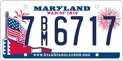 MD license plate 7BM6717