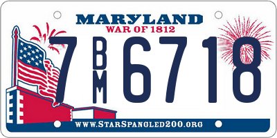 MD license plate 7BM6718