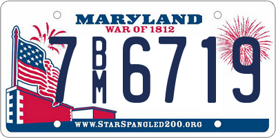 MD license plate 7BM6719