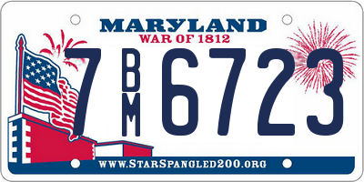 MD license plate 7BM6723