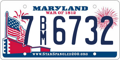 MD license plate 7BM6732