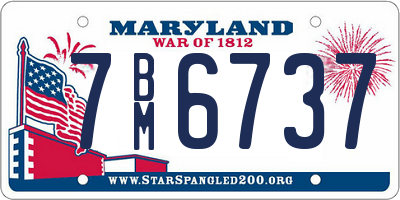 MD license plate 7BM6737