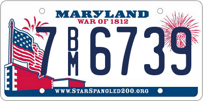 MD license plate 7BM6739