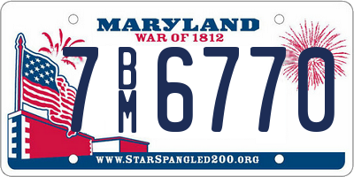 MD license plate 7BM6770