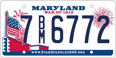 MD license plate 7BM6772