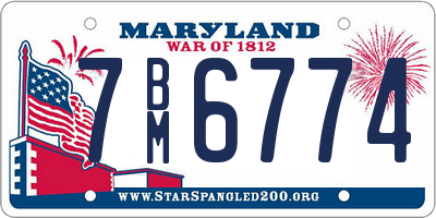 MD license plate 7BM6774