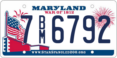 MD license plate 7BM6792