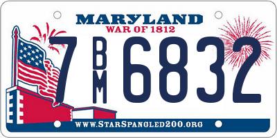 MD license plate 7BM6832