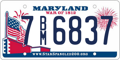 MD license plate 7BM6837