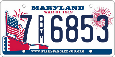MD license plate 7BM6853