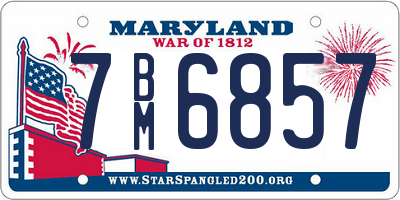 MD license plate 7BM6857