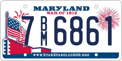 MD license plate 7BM6861