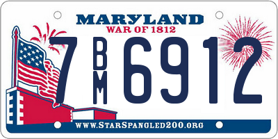 MD license plate 7BM6912