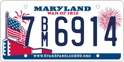 MD license plate 7BM6914