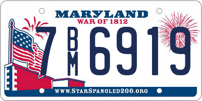 MD license plate 7BM6919