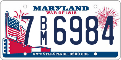 MD license plate 7BM6984
