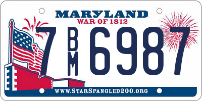 MD license plate 7BM6987