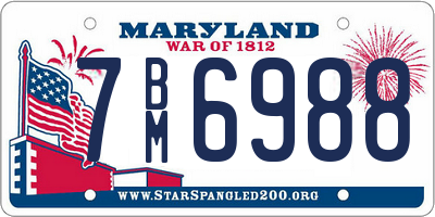 MD license plate 7BM6988