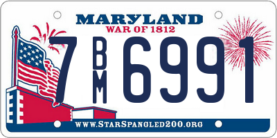 MD license plate 7BM6991