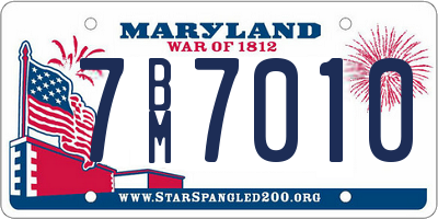 MD license plate 7BM7010
