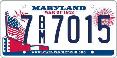 MD license plate 7BM7015