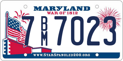 MD license plate 7BM7023