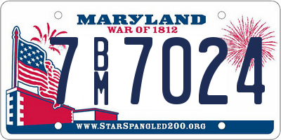 MD license plate 7BM7024