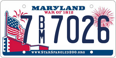 MD license plate 7BM7026