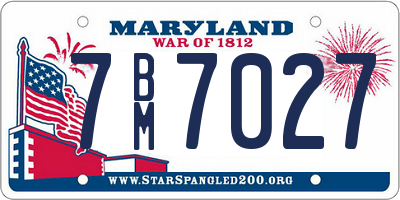 MD license plate 7BM7027