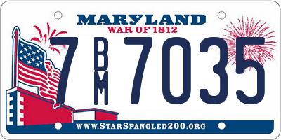 MD license plate 7BM7035