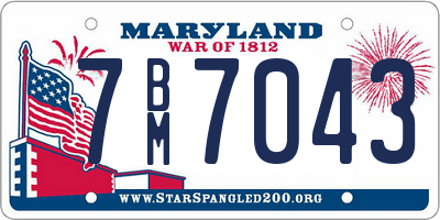MD license plate 7BM7043