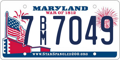 MD license plate 7BM7049