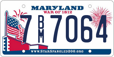 MD license plate 7BM7064