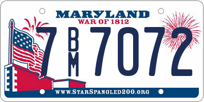 MD license plate 7BM7072