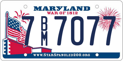 MD license plate 7BM7077