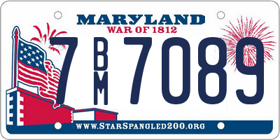 MD license plate 7BM7089