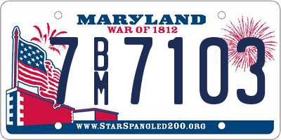 MD license plate 7BM7103
