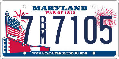 MD license plate 7BM7105