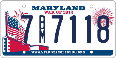 MD license plate 7BM7118
