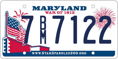 MD license plate 7BM7122